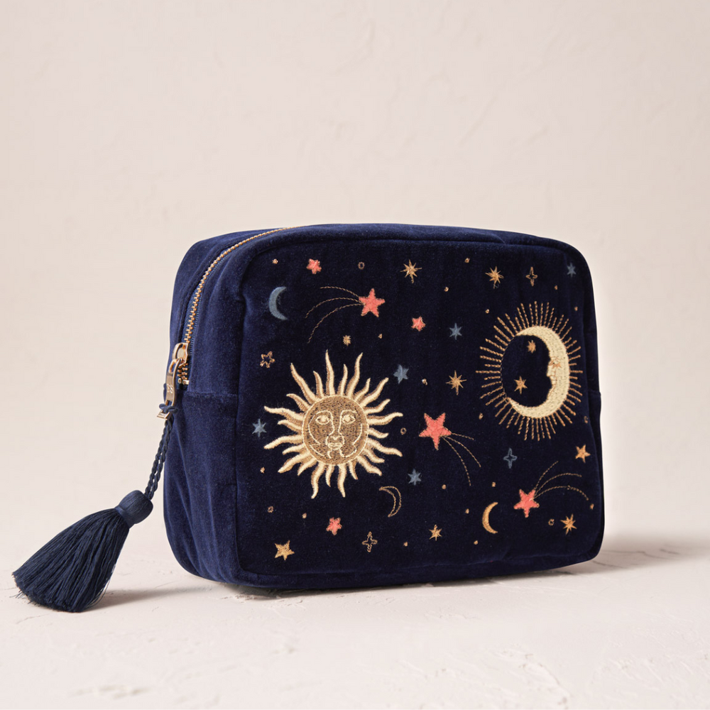 Celestial Wash Bag Navy Velvet
