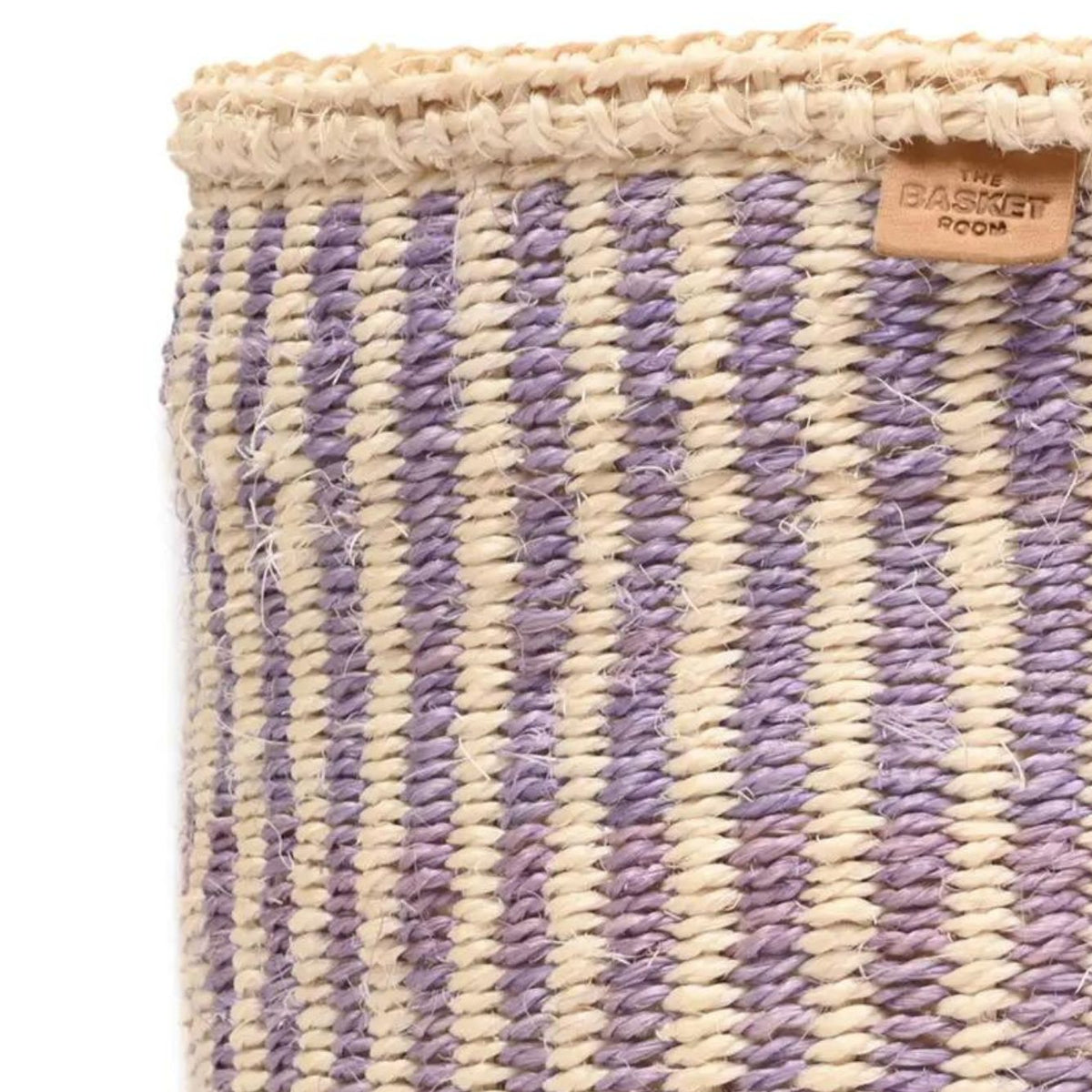 Umeme Lavender Pinstripe Woven Storage Basket