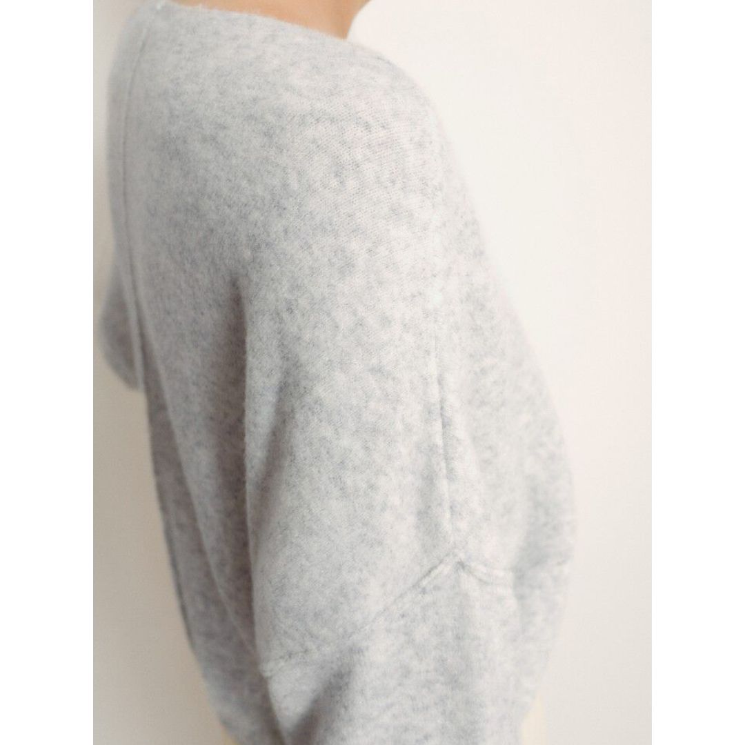 Buy American Vintage Damsville Sweater in Heather Grey from our online store in the UK close up photo