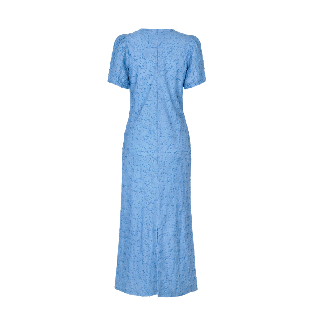 Buy Baum und Pferdgarten Avigail Dress in Bel Air Blue for our store in the UK. Reverse photo here.
