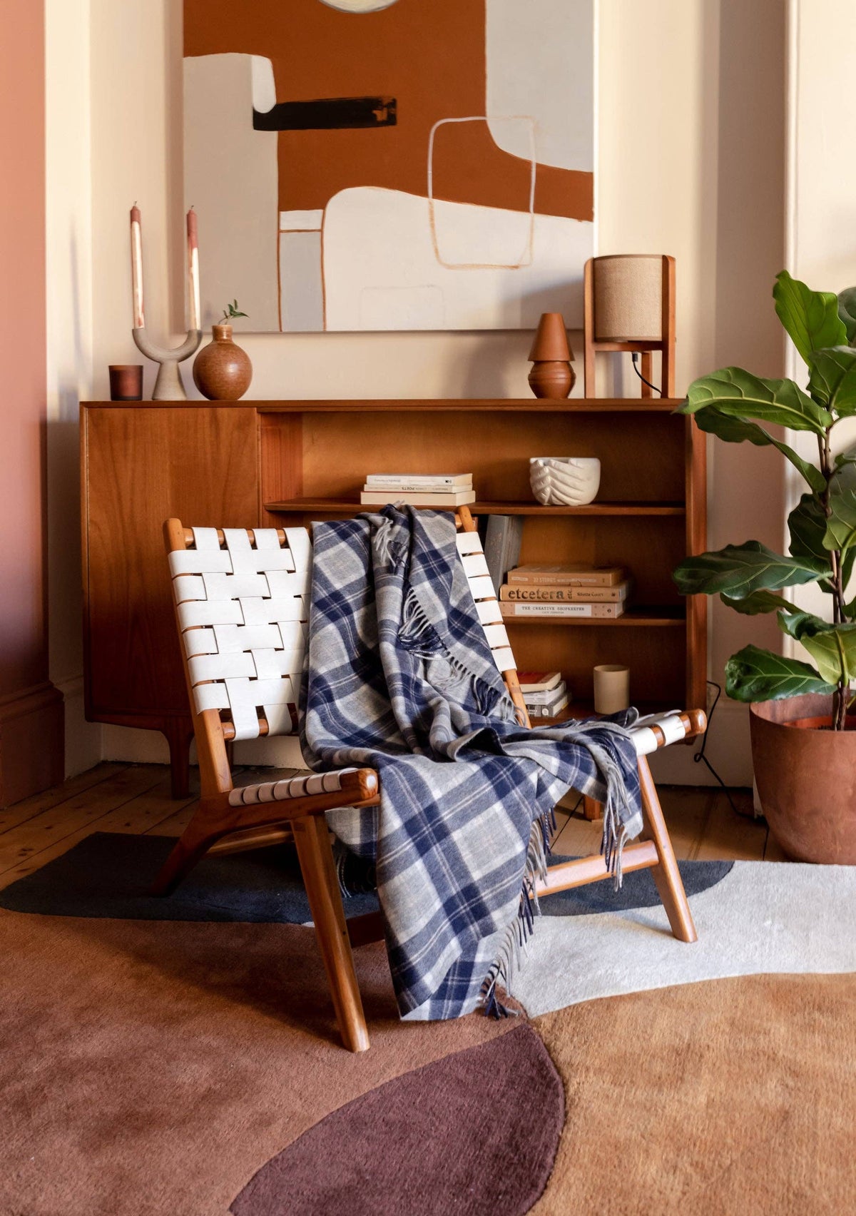 Lambswool Blanket in Bannockbane Silver Tartan - Stripes Fashion