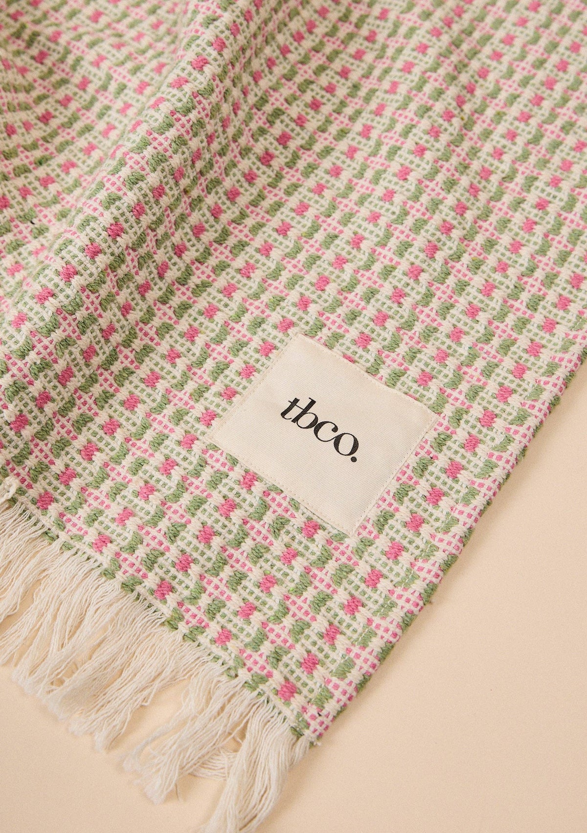 Cotton Throw in Rose Geometric