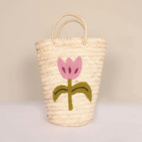 Hand Embroidered Tulip Basket