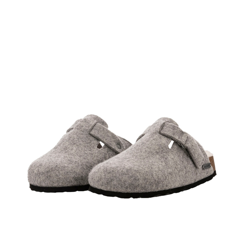 Shepherd of Sweden Hilma Slippers in grey wool.  Brand new and available from our UK Independent store.