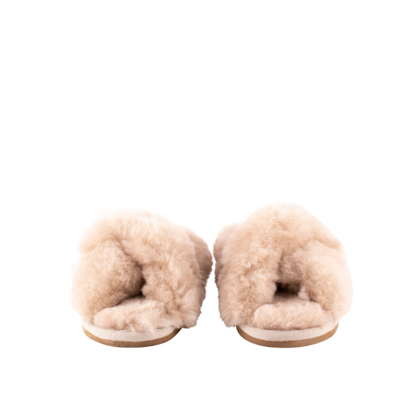 Shepherd of Sweden sheepskin slippers Lovisa in colour honey .  Brand new and available to buy in our UK store.