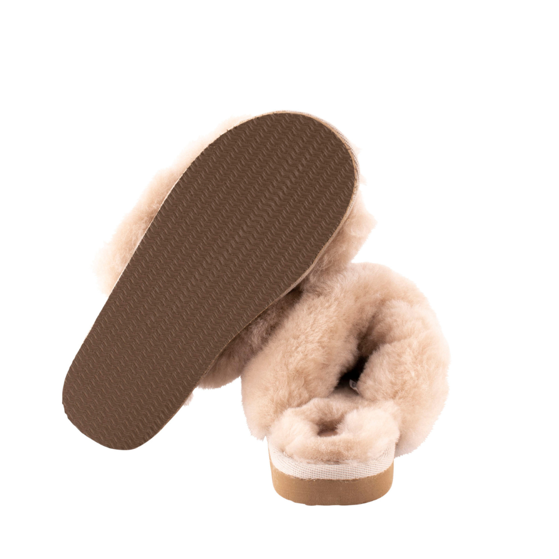 Shepherd of Sweden sheepskin slippers Lovisa in colour honey . Brand new and available to buy in our UK store. Seen here from underneath