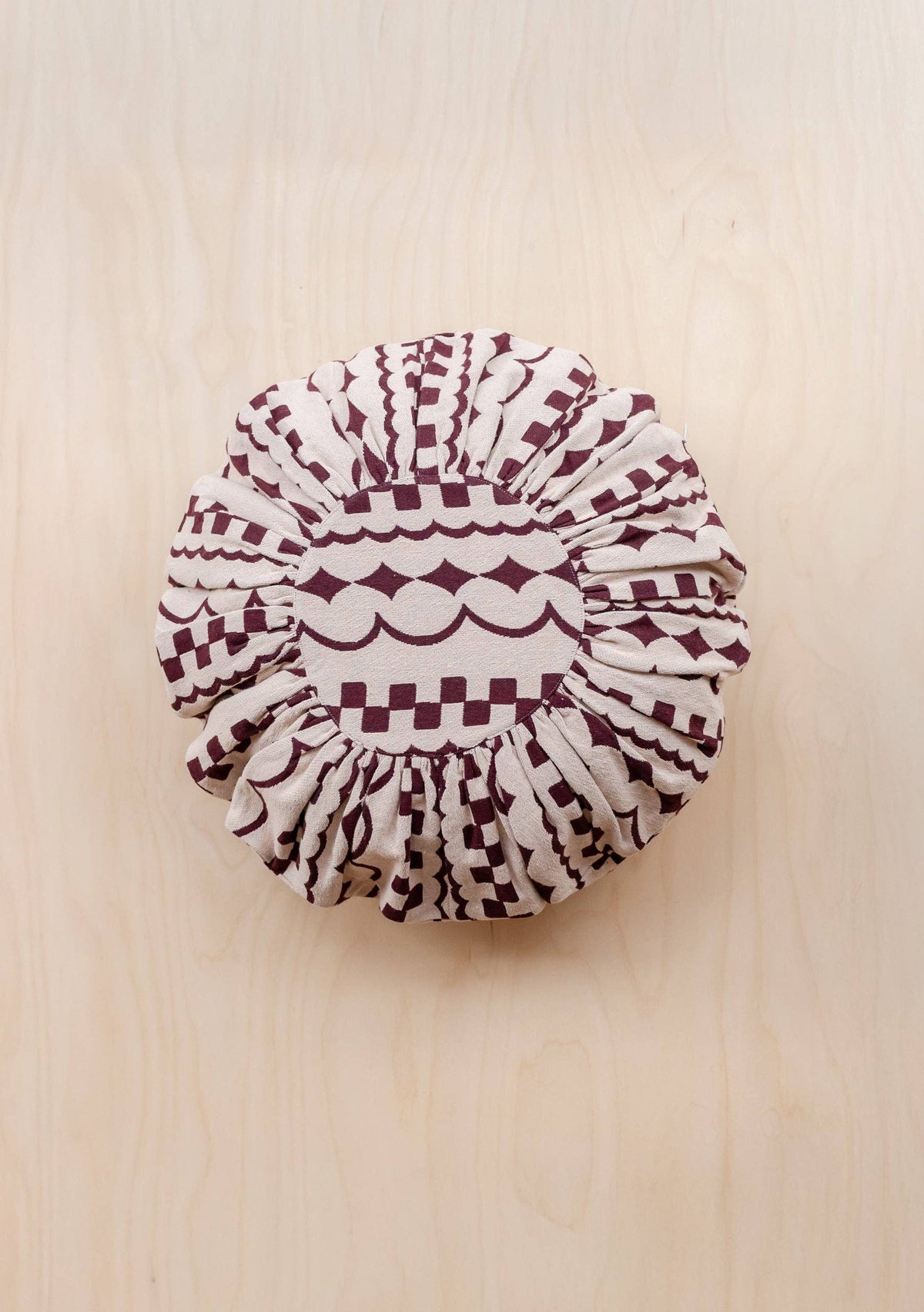 Cotton Cushion Cover in Pink Checker Stripe