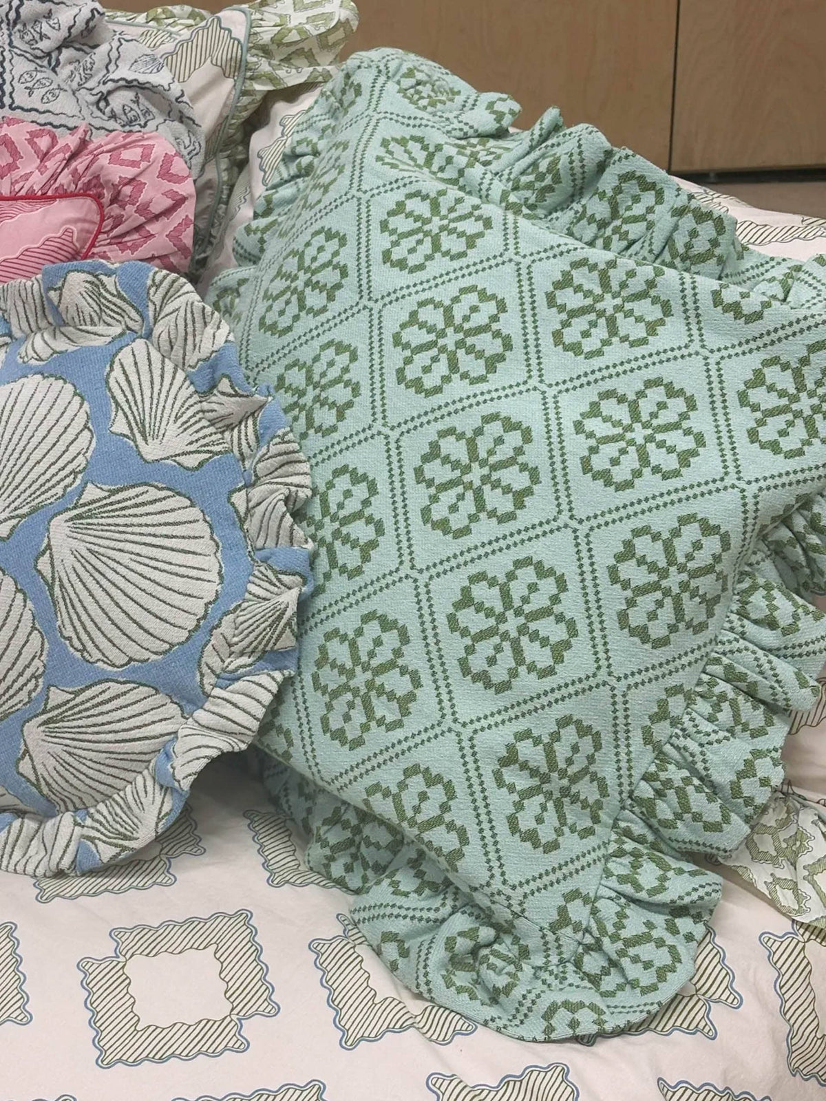 Cotton Cushion Cover in Blue Floral