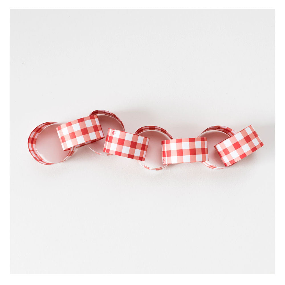 Gingham Paper Chain Red