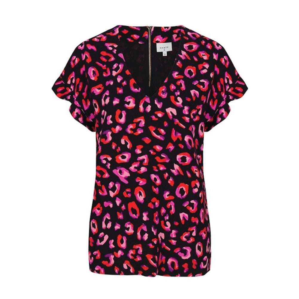Leopard Top Red Dante6, - Stripes Fashion and Beauty