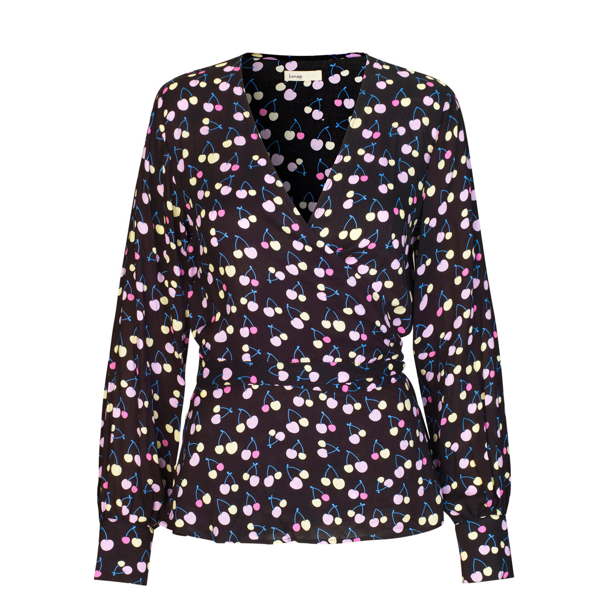Levete Room Cherry Print Blouse Levete Room, - Stripes Fashion and Beauty