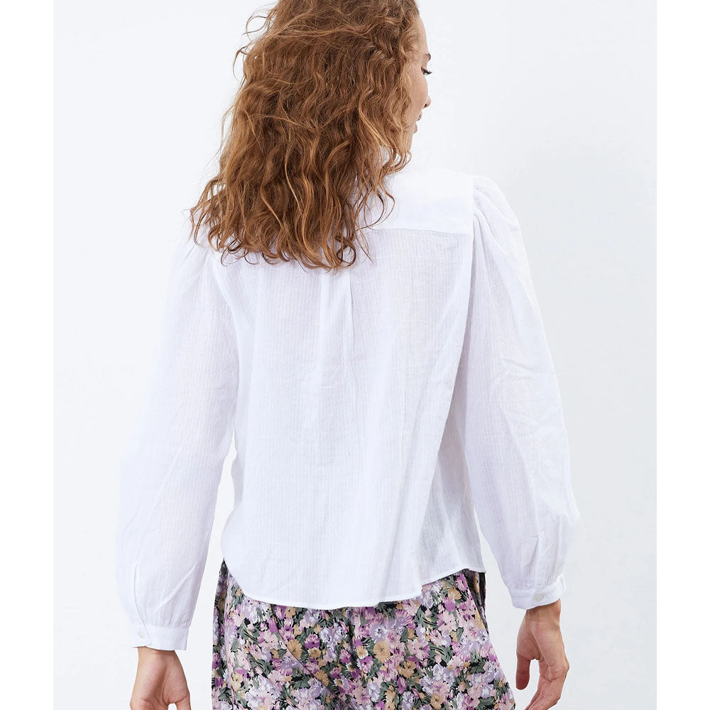 Pearl Embroidered Shirt Pale Cream