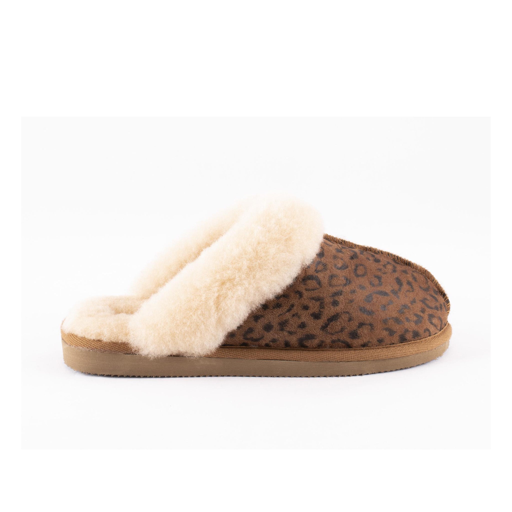 Sheepskin slippers leopard print new arrivals